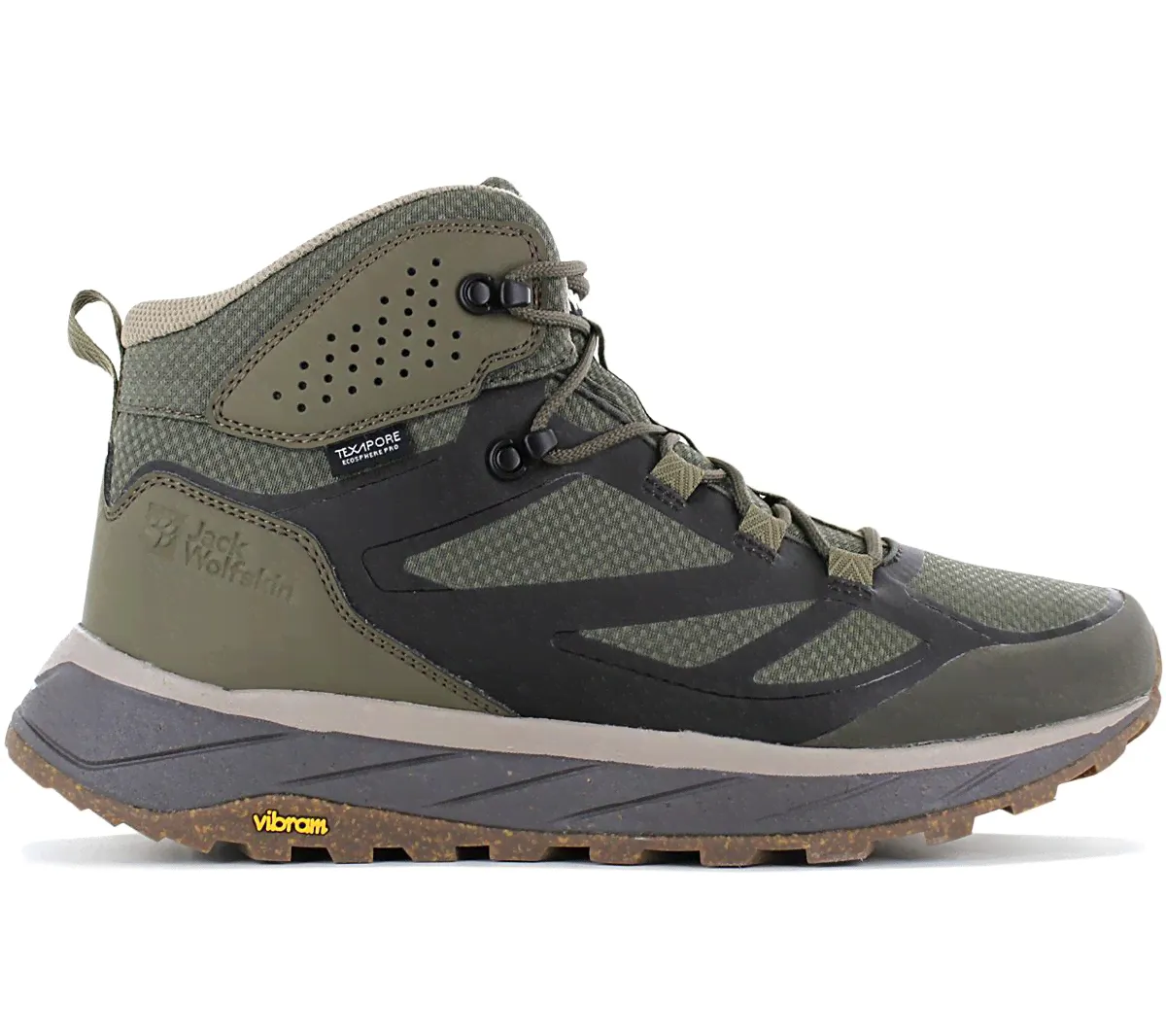 Jack Wolfskin Terraventure Texapore Mid M - Мужские водонепроницаемые походные туфли коричнево-бежевые 4051521-5347 Ботинки ОРИГИНАЛ-0
