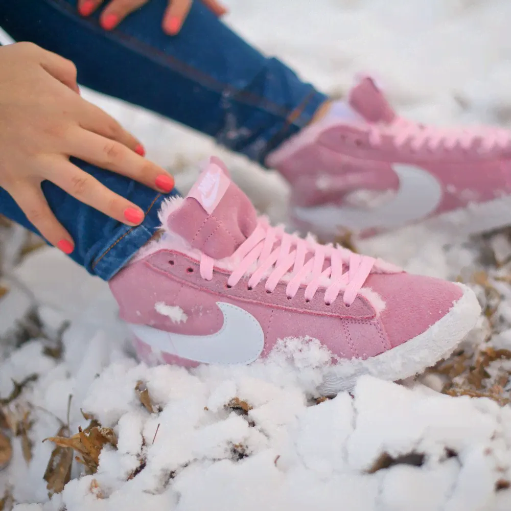 Зимние Кроссовки Nike Blazer Mid цвет Розовый