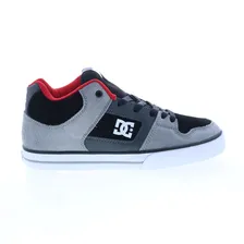 DC Pure Mid ADYS400082-BYR Mens Gray Suede Skate Inspired Sneakers Shoes