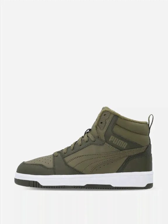Кеды утепленные для мальчиков PUMA Rebound V6 MID, Зеленый-0
